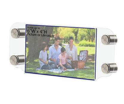 6"W x 4"H Sign Holder with Standoffs Flyer Photo Frame