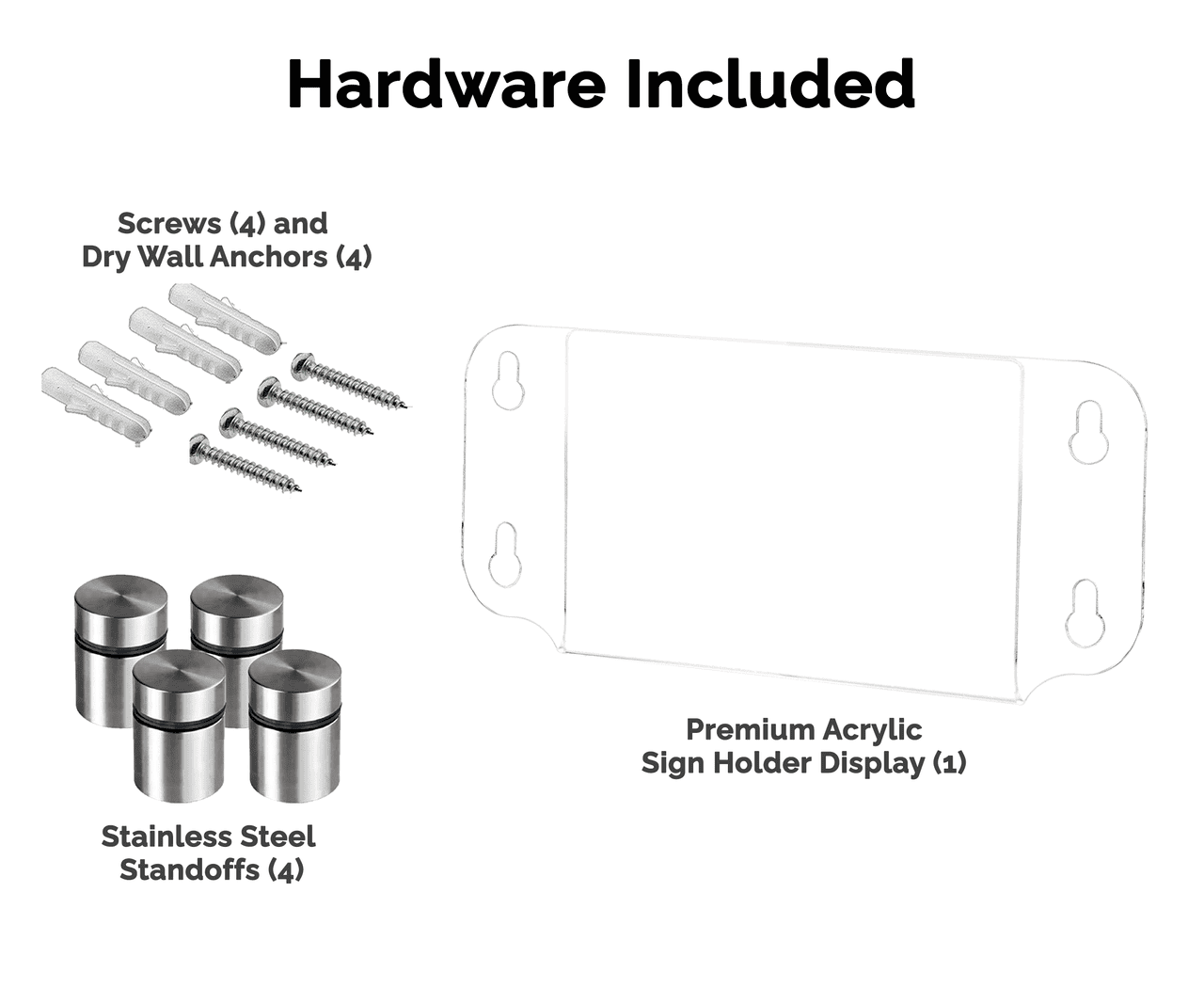 6"W x 4"H Sign Holder with Standoffs Flyer Photo Frame