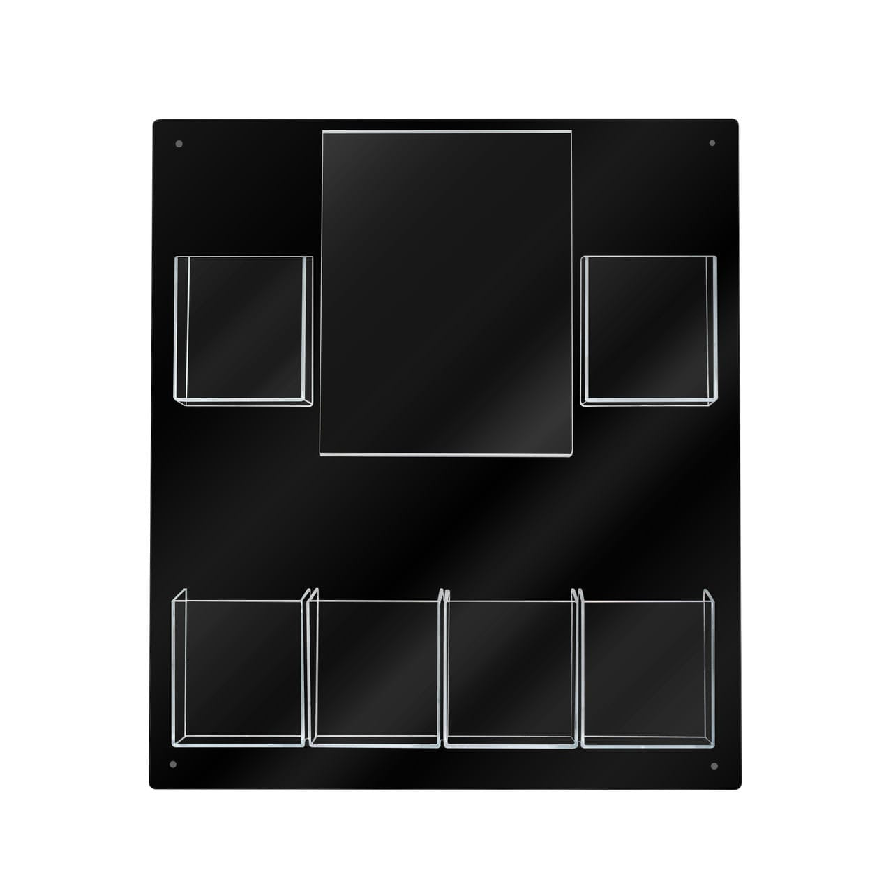 Wall 8.5"W x 11"H Sign Holder and 6 Trifold Pockets Holder PVC