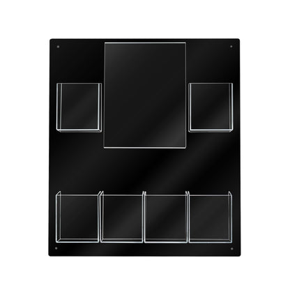 Wall 8.5"W x 11"H Sign Holder and 6 Trifold Pockets Holder PVC