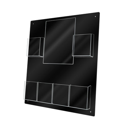 Wall 8.5"W x 11"H Sign Holder and 6 Trifold Pockets Holder PVC