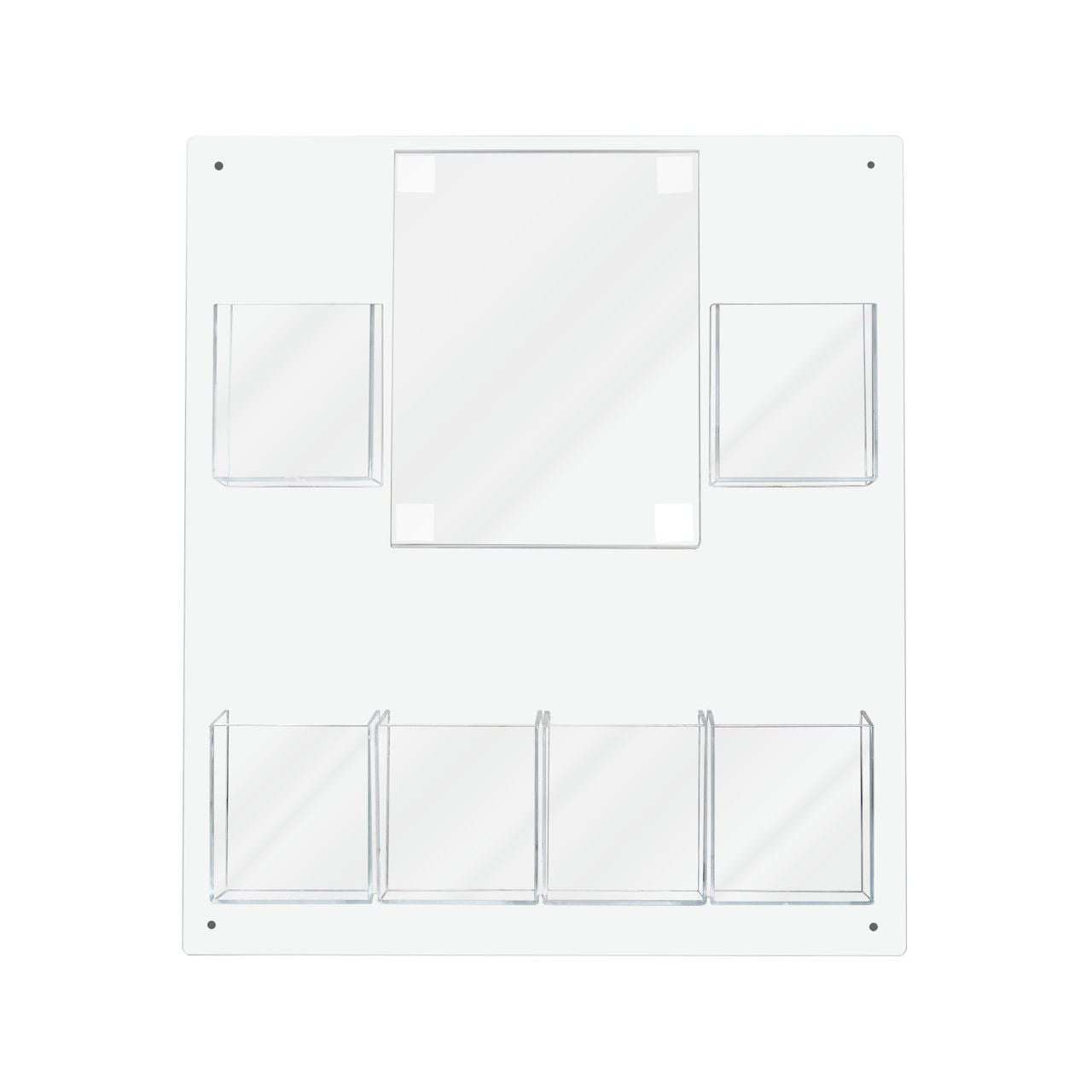 Wall 8.5"W x 11"H Sign Holder and 6 Trifold Pockets Holder PVC
