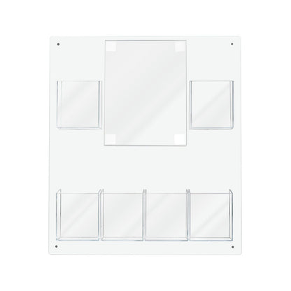 Wall 8.5"W x 11"H Sign Holder and 6 Trifold Pockets Holder PVC