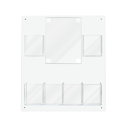 Wall 8.5"W x 11"H Sign Holder and 6 Trifold Pockets Holder PVC