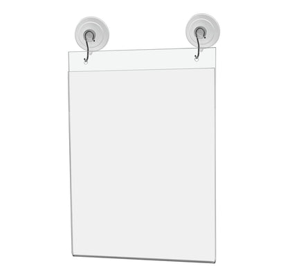 8"W x 10"H Window Mount Sign Holder Suction Cup with Hooks