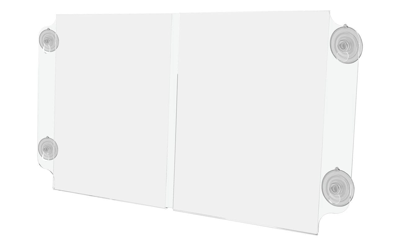 Eight and a half inch wide by eleven inch high Double Wall Mount Ad Frame Sign Holder Image Display with Four suction cups