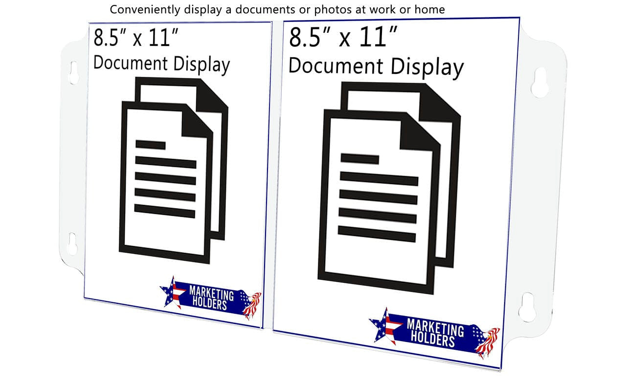 Eight and a half inch wide by eleven inch high Double Wall Mount Ad Frame Sign Holder with Four suction cups Image Display with lit