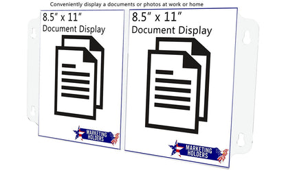 Eight and a half inch wide by eleven inch high Double Wall Mount Ad Frame Sign Holder with Four suction cups Image Display with lit