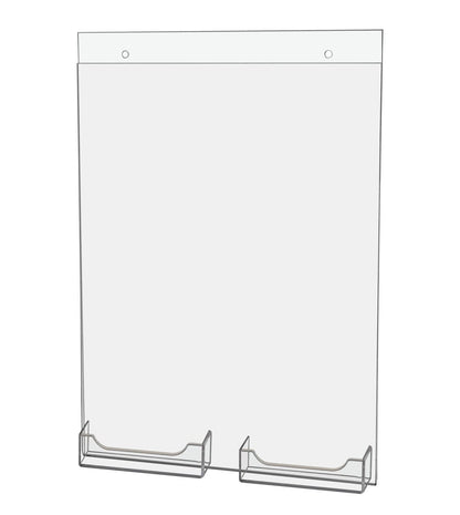 8.5"W x 11"H Sign Holder with 2 Business Card Pockets and Hardware