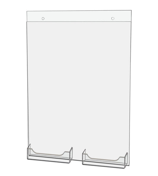 8.5"W x 11"H Sign Holder with 2 Business Card Pockets and Hardware