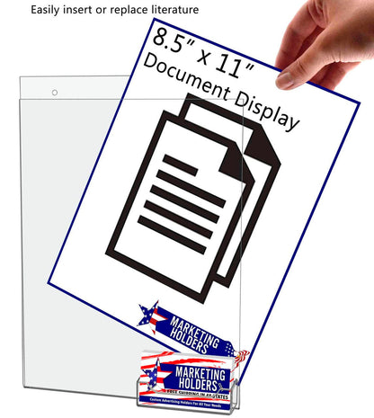 8.5"W x 11"H Wall Sign Holder with Business Card Pocket and Hardware