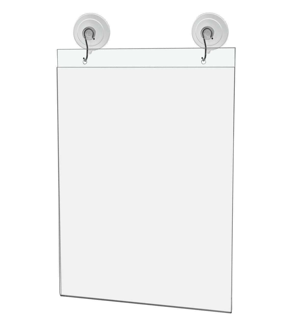 8.5"W x 11"H Window Mount Sign Holder Suction Cup with Hooks