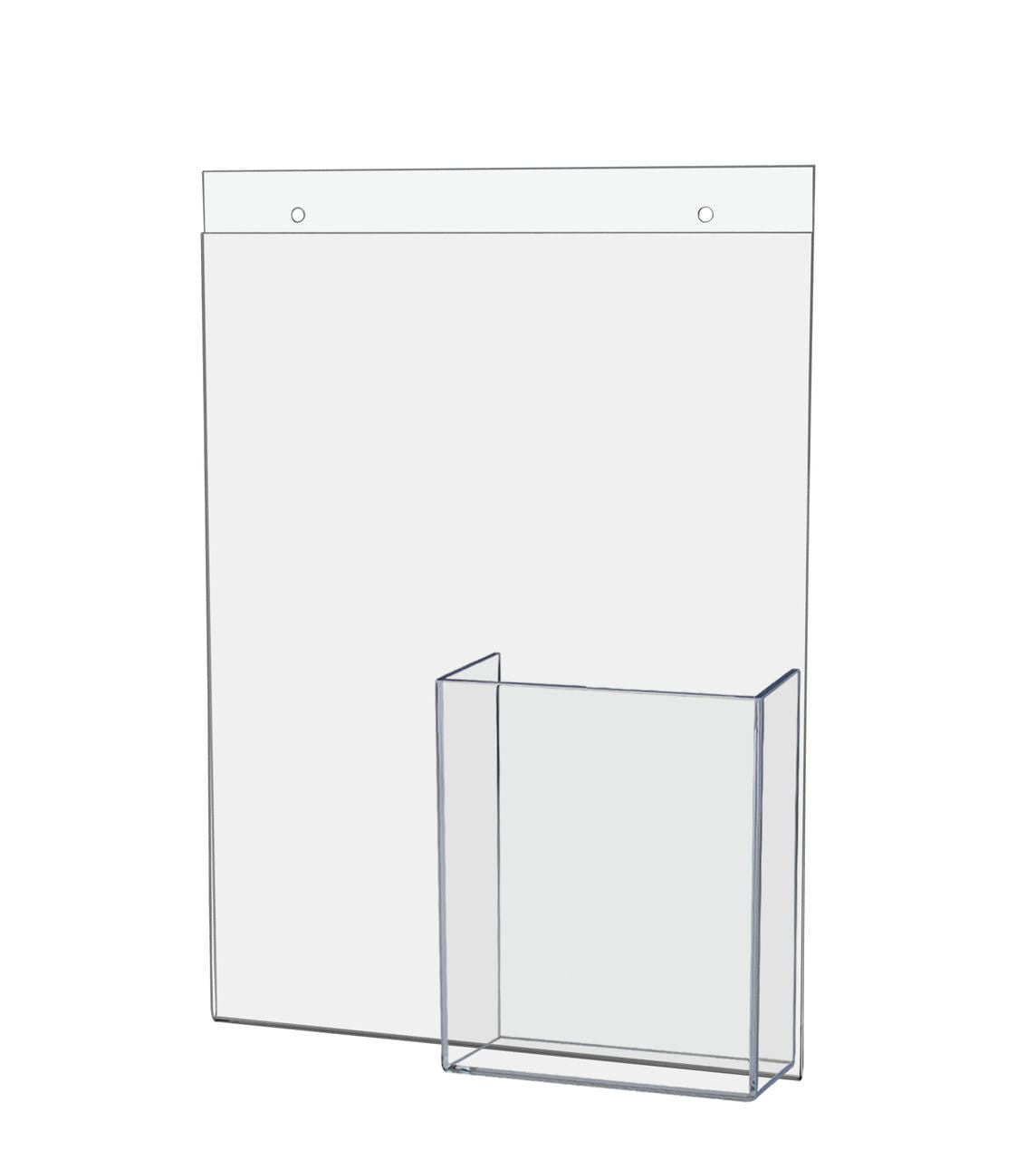 8.5"W x 11"H Wall Sign Holder with Brochure Pocket and Hardware