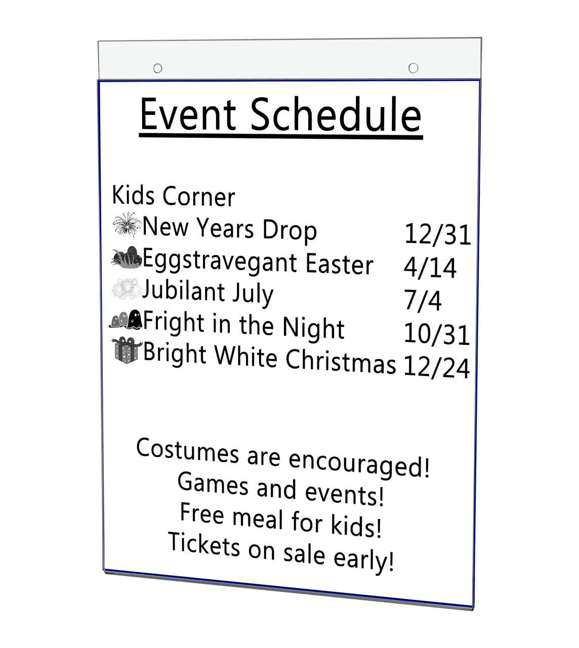 8.5"W x 11"H Wall Sign Holder with Hanging Hardware