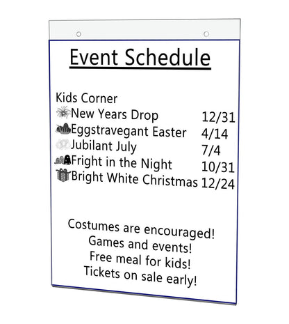 8.5"W x 11"H Wall Sign Holder with Hanging Hardware