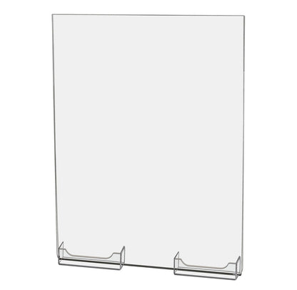 8.5"W x 11"H Wall Sign Holder with 2 Business Card Slots and Tape