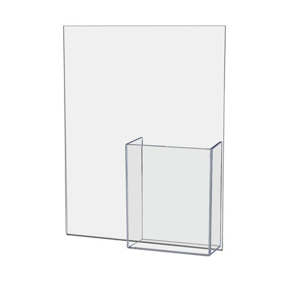 8.5"W x 11"H Wall Sign Holder with Brochure Pocket and Tape