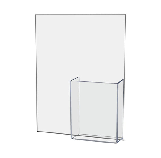 8.5"W x 11"H Wall Sign Holder with Brochure Pocket and Tape