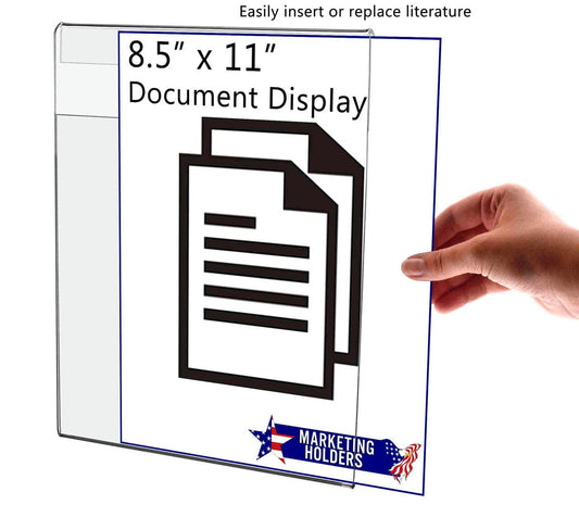 Vertical Eight and a Half Inches Wide by Eleven Inches High Sign Holder Notched Hanging side load