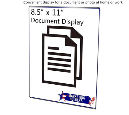 Vertical Eight and a Half Inches Wide by Eleven Inches High Sign Holder Notched Back for Hanging
