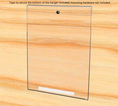 Sign Holder Notched Back for Hanging empty on wall Vertical Eight and a Half Inches Wide by Eleven Inches High