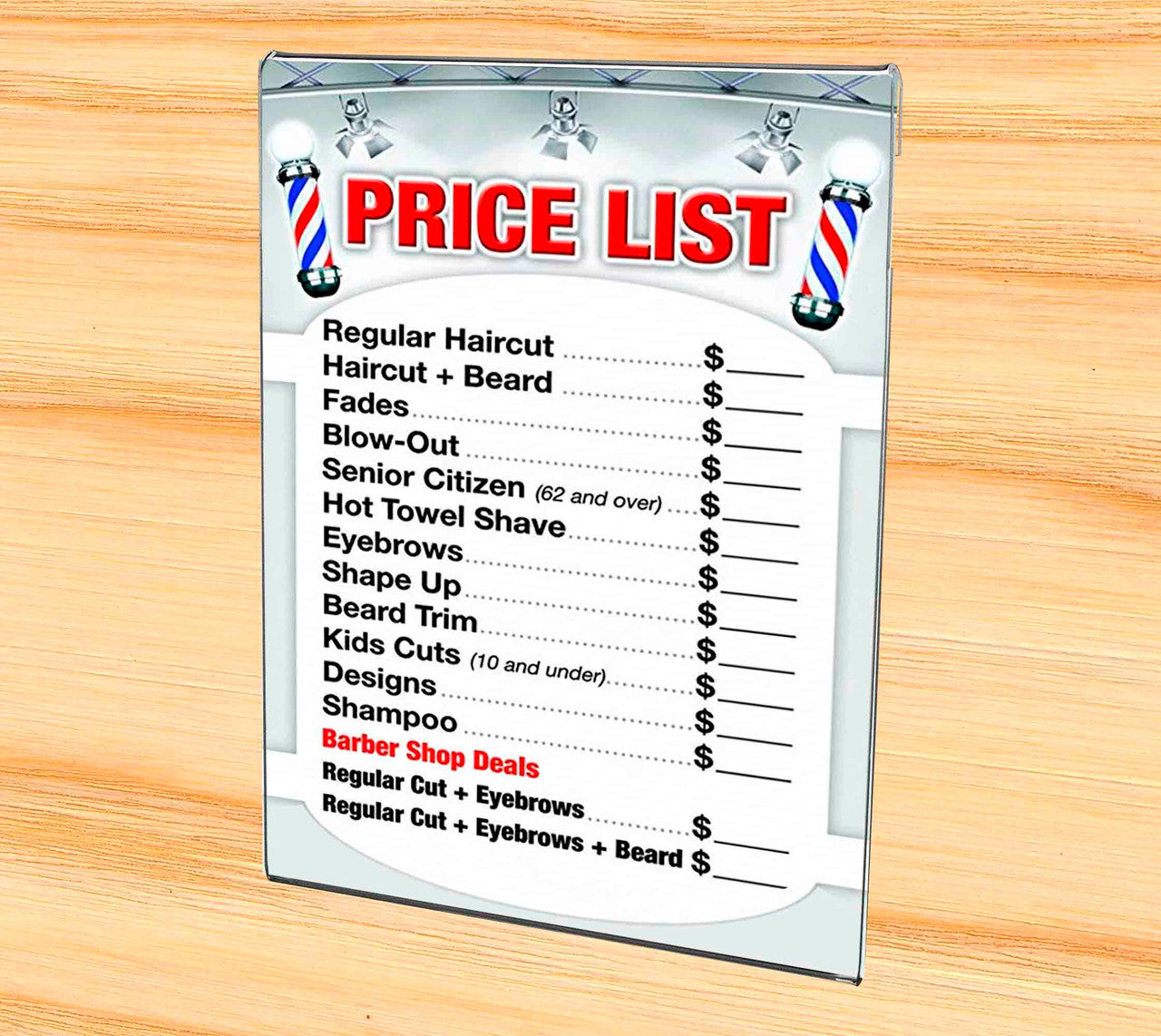 Sign Holder Notched Back for Hanging sign on wall Vertical Eight and a Half Inches Wide by Eleven Inches High