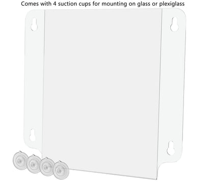 Sign Holder with Suction Cup with suction cups Eight and a Half Inches wide by Eleven Inches High