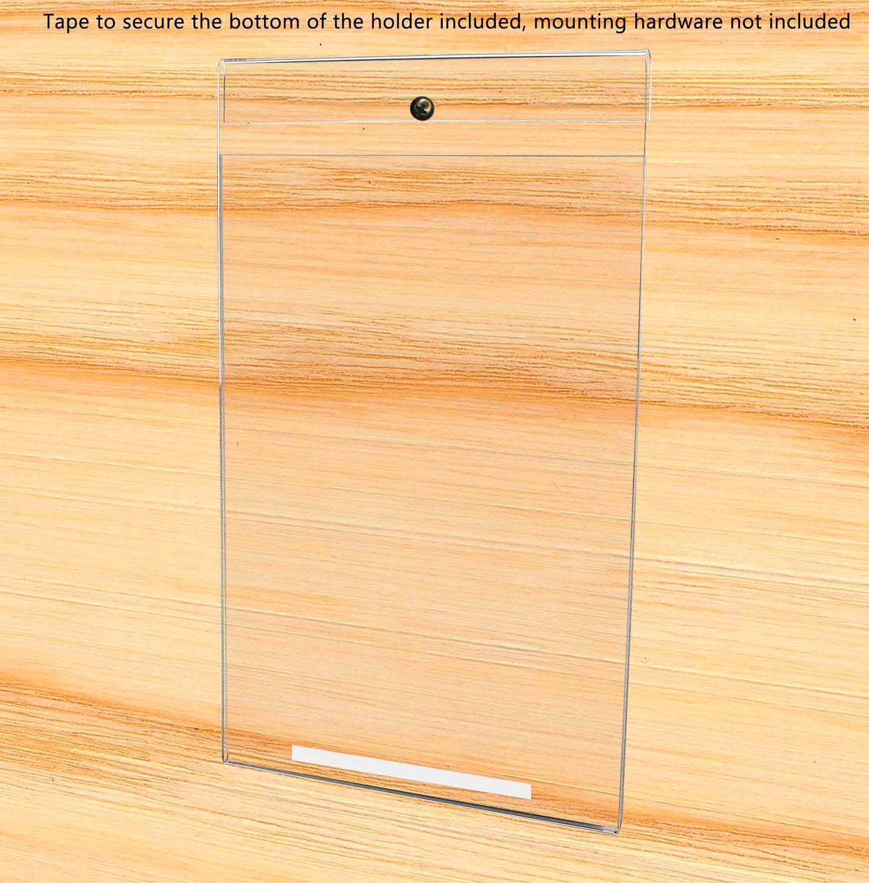 Eight and a Half Inches Wide by Fourteen Inches Tall Sign Literature Holder Mounting Notched on wall empty