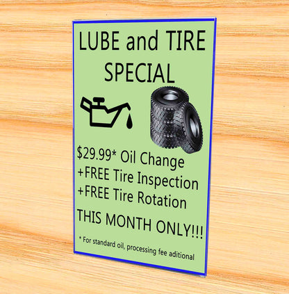 Eight and a Half Inches Wide by Fourteen Inches Tall Sign Literature Holder Mounting Notched on wall with sign