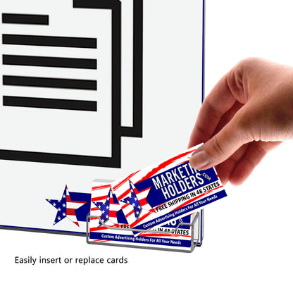 8.5"W x 11"H Wall Sign Holder with Business Card Pocket and Tape