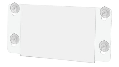 Eight and a half inch wide by five and a half inch high Double Sided Signage Holder with Suction Cups Empty
