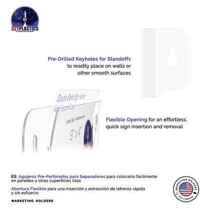 9"W x 4"H Sign Holder with Standoffs Photo Display Wall Frame