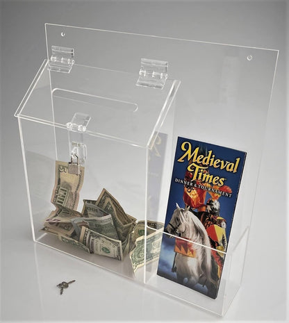 Wall Mount 9" Locking Ballot Box with Entry Form Pocket