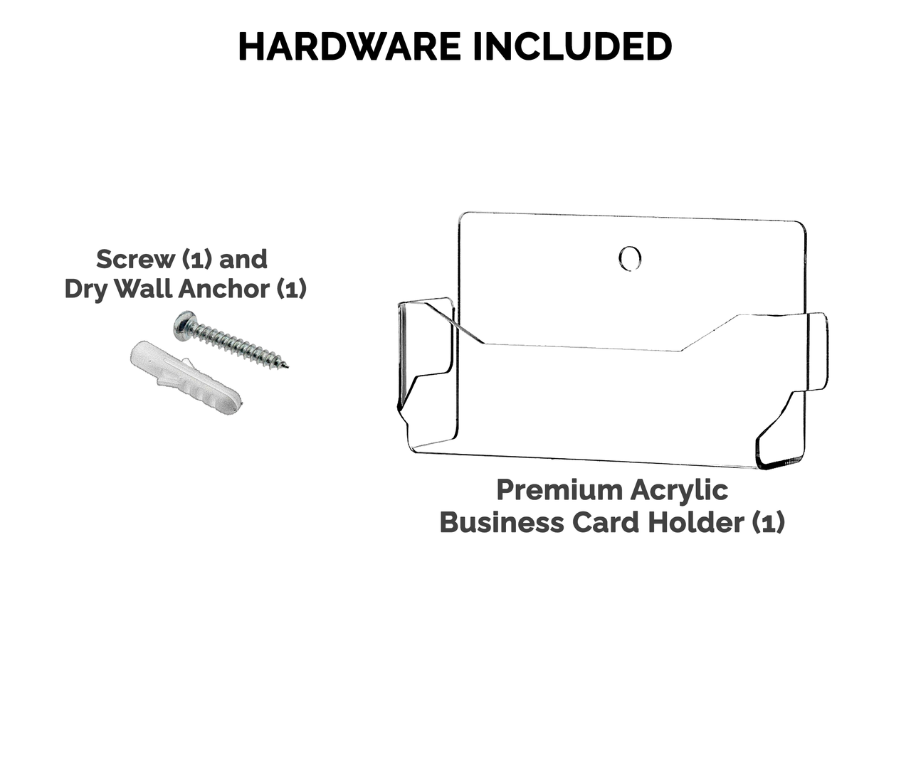Business Card Holder Rack Single Pocket Clear Wall Mount