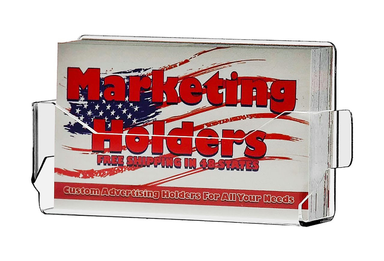 Business Card Holder Rack Single Pocket Clear Wall Mount