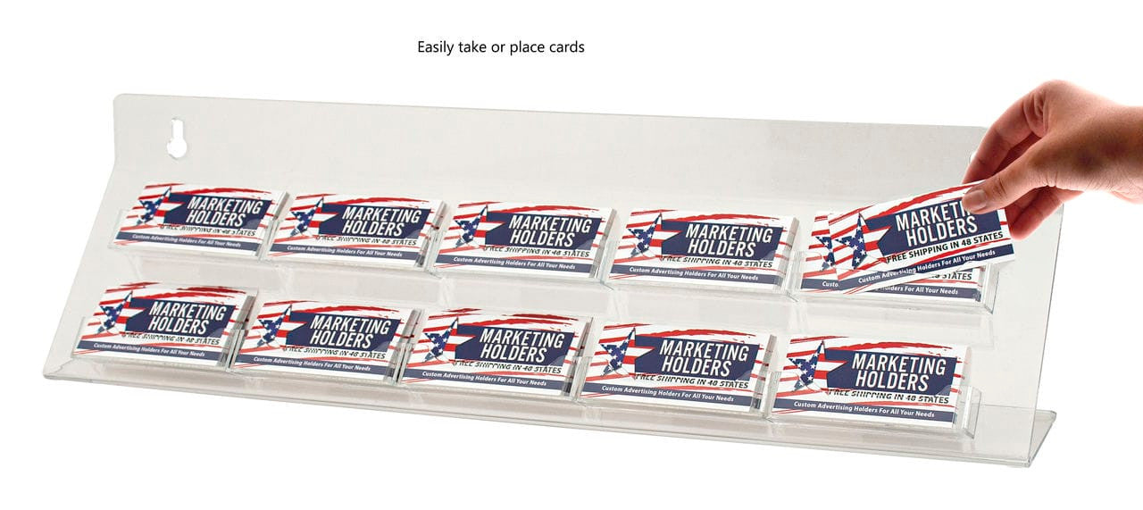 Business Card Holder 10 Pocket Wall Mount or Freestanding
