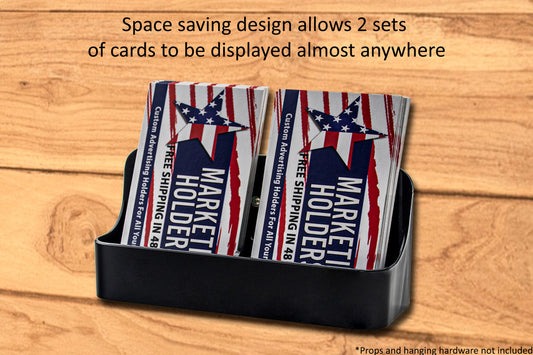 2 Pocket Wall Mount Vertical Business Card Holder