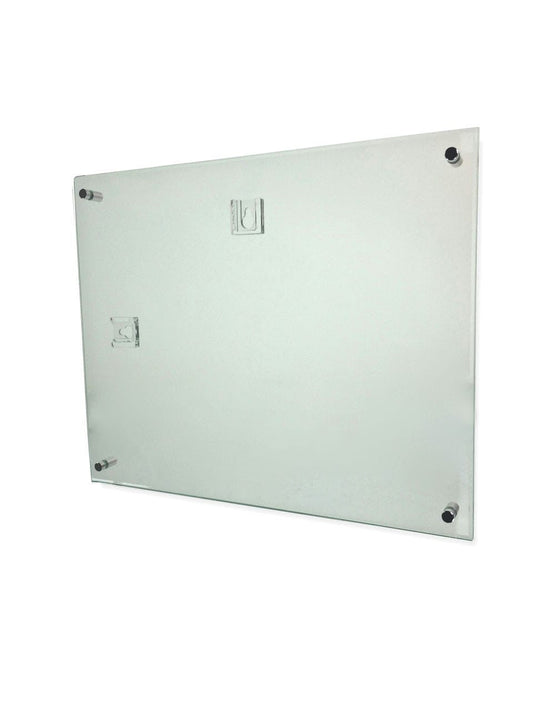 Green Edged Wall Mount Sign Holder Display landscape Eight and a Half Inches Wide by Eleven Inches High