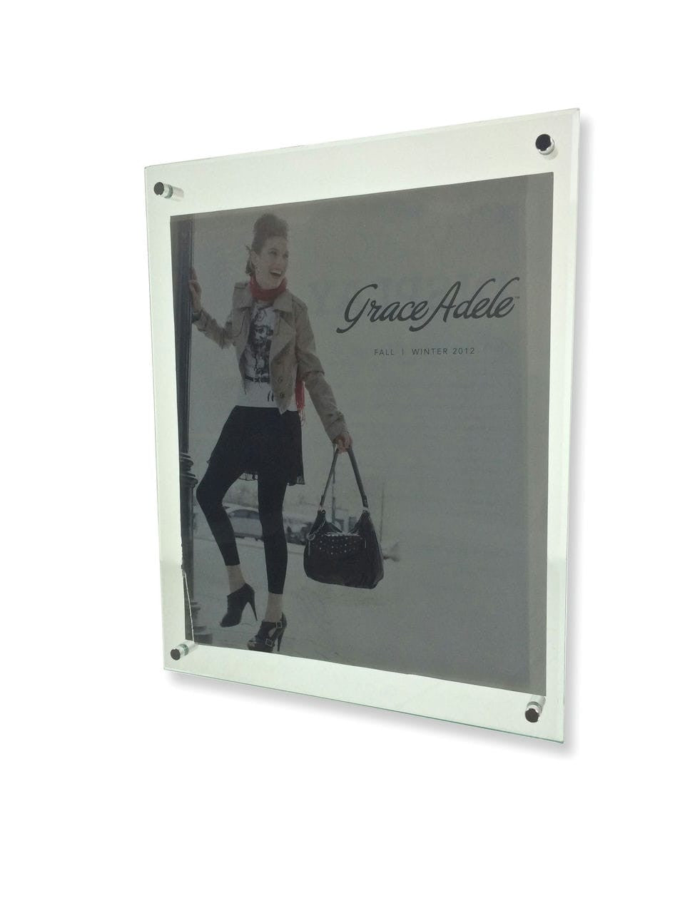 8.5"W x 11"H Portrait Frame Green Edge Wall Mount Sign Display