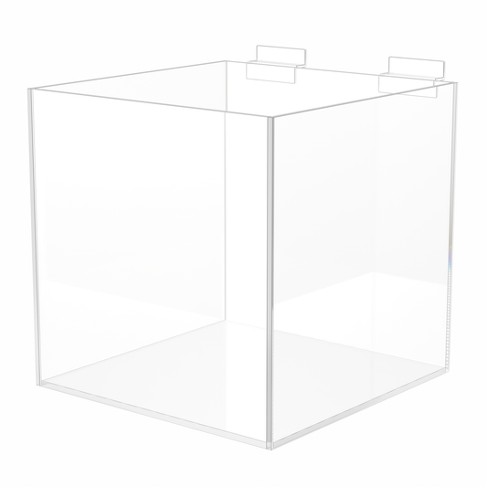 10"W Slatwall Retail Bin Clear Acrylic Merchandise Storage Box