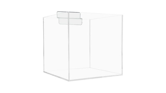 Four Inch Wide Display Bin with Slatwall Attachment