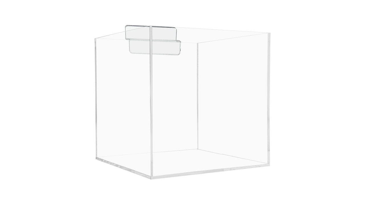 4"W Slatwall Retail Bin Clear Acrylic Merchandise Storage Box