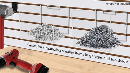 7"W Slatwall Retail Bin Clear Acrylic Merchandise Storage Box