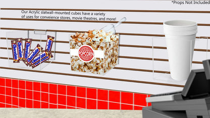 7"W Slatwall Retail Bin Clear Acrylic Merchandise Storage Box