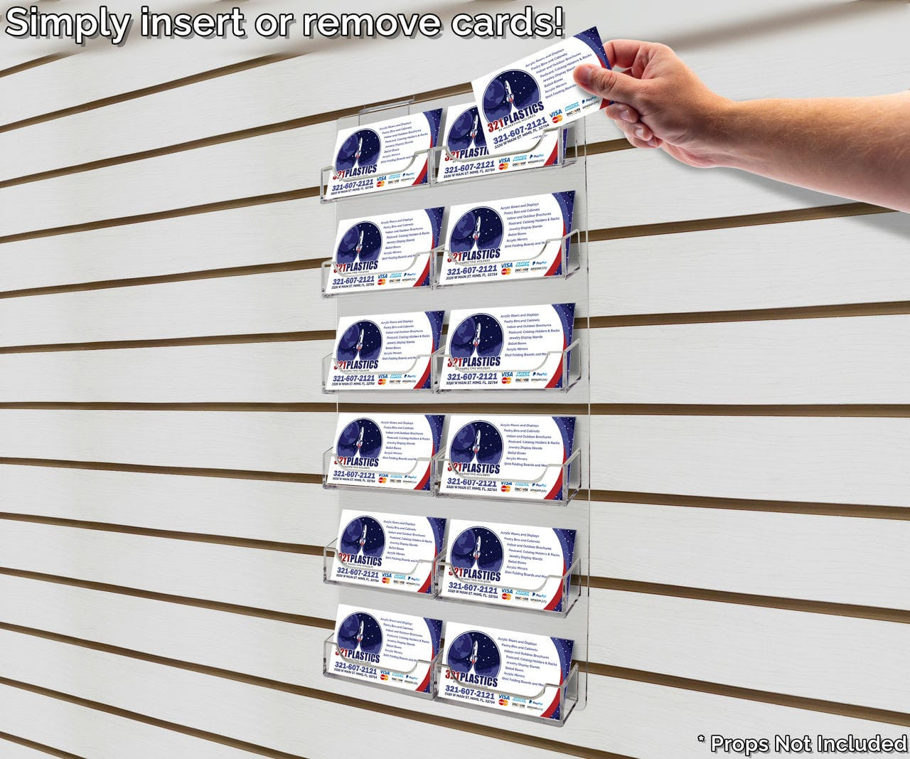 Slatwall 12 Slot Card Holder Multi Pocket Organizer Take One Rack