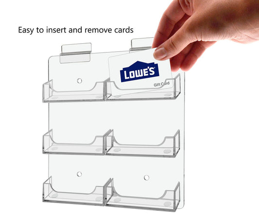 Slatwall Multi Pocket Business Gift Card Holder 6 Slot Display