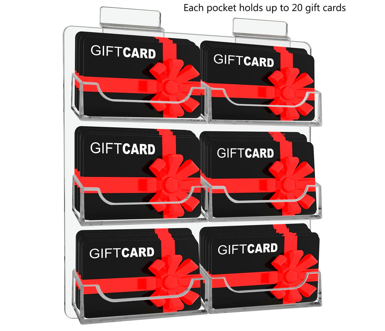 Slatwall Multi Pocket Business Gift Card Holder 6 Slot Display
