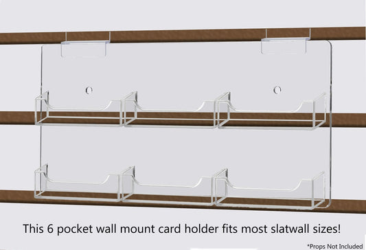 Slatwall Business Gift Card Rack Holder 6 Pocket Organizer