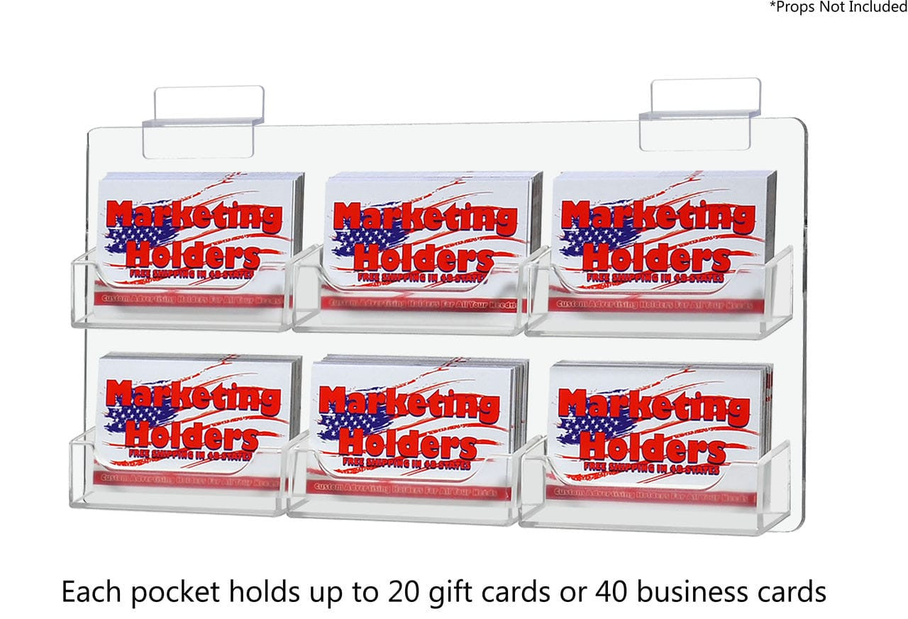 Slatwall Business Gift Card Rack Holder 6 Pocket Organizer