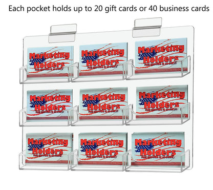Each pocket holds up to Twenty gift cards or Forty business cards